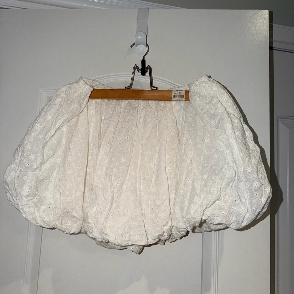 PRINCESS POLLY Anglaise Bubble Hem Mini Skirt White Size 12 Brand New Women’s - Picture 9 of 9